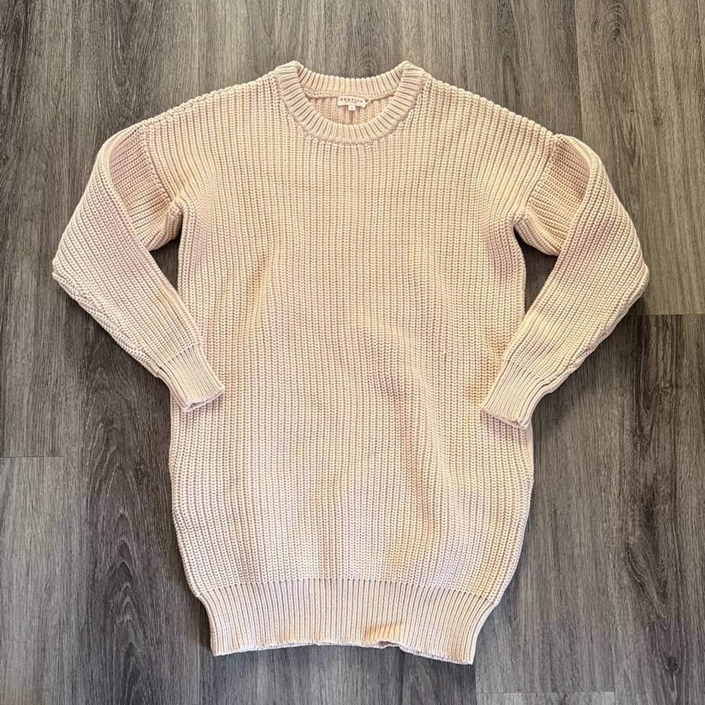 DEMYLEE x Revolve Sweater Dress in Nude Size Small Cotton Blend Relaxed Fit